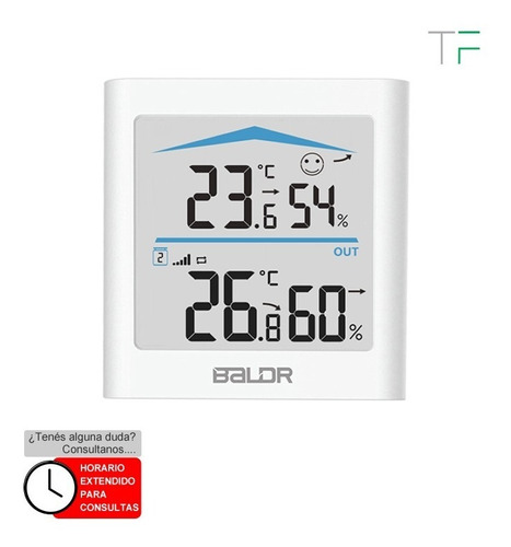 Termómetro Higrómetro Digital C/1 Sensor Inalámbrico 