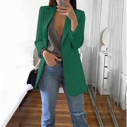 Blazer Abrigo Mujer Manga Larga Abrigo Oficina Chaqueta