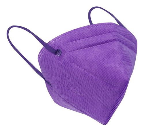 10 Cubrebocas Kn95 Para Adulto. Certificado Con 4 Capas De Protección. Mascarilla Fabricada En Polipropileno, Algodón Y Elástico, Desechables. Color Morado