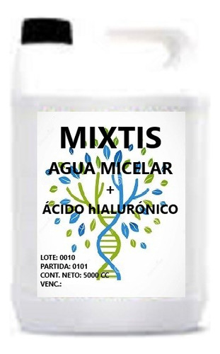 Agua Micelar + Ácido Hialurónico X 5 Litros