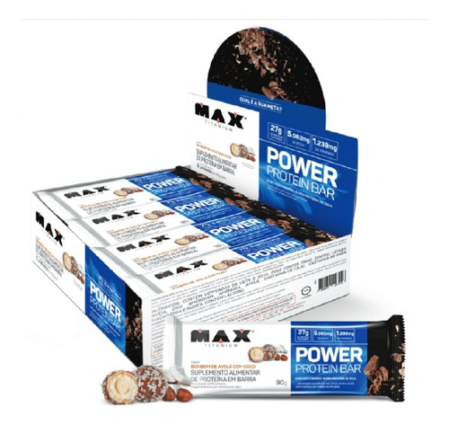 Power Protein Bar Caixa Com 8 Un 720g Bombom De Avelã C Coco