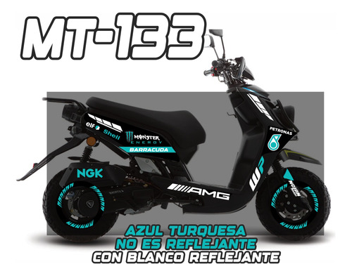 Kit Calcomanias Reflejantes Ws 175 Motoneta Ws Ws175 Ws 175