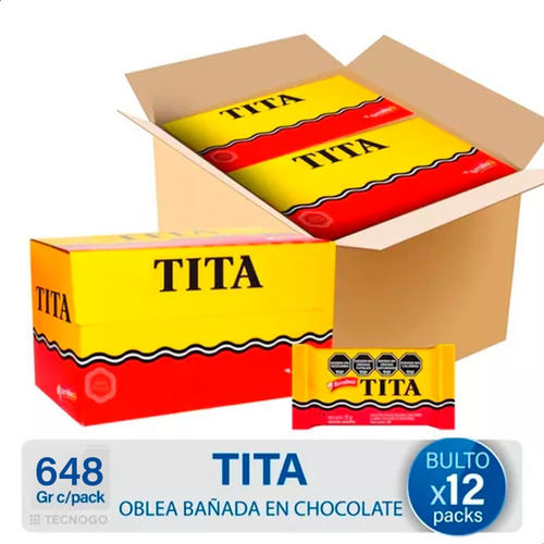 Caja Tita Oblea Bañada En Chocolate Galletita - Mejor Precio