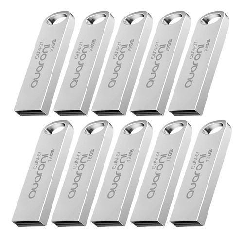 Kit 10 Memoria Usb Metalica 16gb 2.0 Uso Rudo Mayoreo