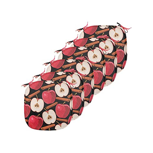 Cojines De Silla De Frutas, Set De 6, 16 X16 , Rojo Crema