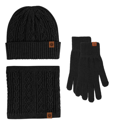 Set X3 Gorro Lana + Guantes + Cuello Bufanda Hombre El Rey