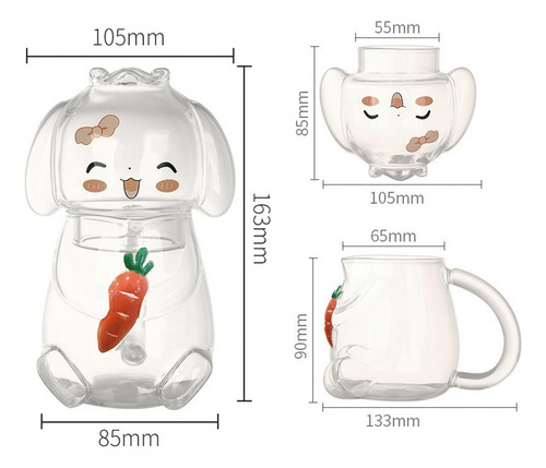 Jarra De Agua De Vidrio Con Taza De Vidrio Jarra De Leche