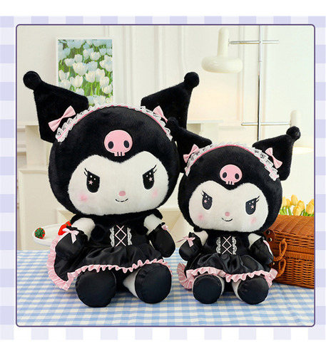 Peluche Gatita Kuromi 45cm Felpa Negra Hipoalergénico