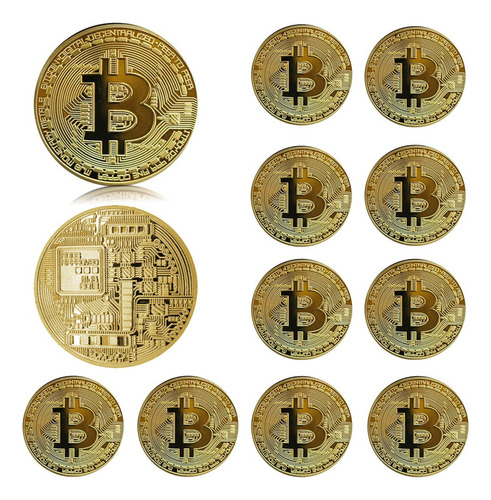 Moneda Bitcoin De 12 Piezas, Moneda Conmemorativa De Bitcoin