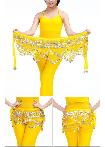 Fajilla Bellydance Monedas Danza Árabe Falda Zumba 155 Cm