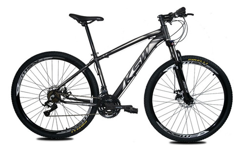 Bicicleta  KSW XLT COLOR aro 29 21" 24v freios de disco hidráulico câmbios Shimano TZ cor preto/prata