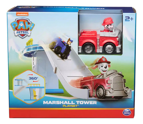 Paw Patrol -mini Tower Chase, Marshall Y Rubble Color Rojo