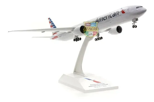 ホットセール Skymarks 1:200 American 777-300er Boeing Com Pouso De Trem 民間航空機