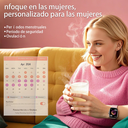 Reloj Inteligente Smart Watch Bluetooth,para Hombre Y Mujer - Monitor Cardiaco, 100+ Modos Deportivos, Alarma De Sueño Y Notificaciones Push