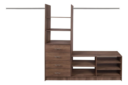 Closet Horizontal 4 Cajones Pueblo 240cm Color Café
