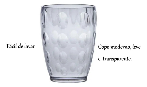 Copo Acrílico Transparente 470ml Linha Acqua Paramount