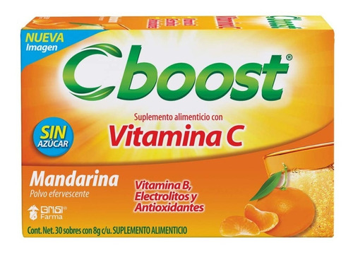 Vitamina C Polvo Efervescente C-boost® Mandarina 30 Sobres Sabor Mandarina