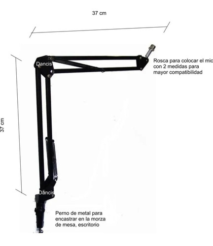 Imagen 2 de 9 de Soporte Para Micrófono Con Morza Para Mesa O Escritorio