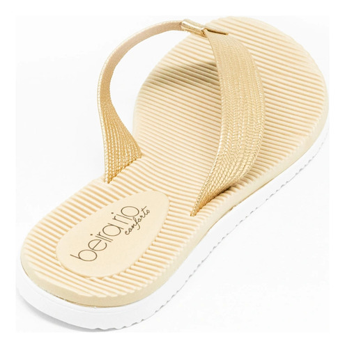 Chinelo Beira Rio Adulto Metalizado Feminino Cestary