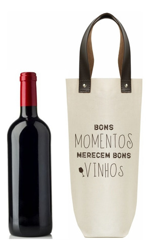 Porta Vinho De Tecido Lona Natural 10 Peças Bm