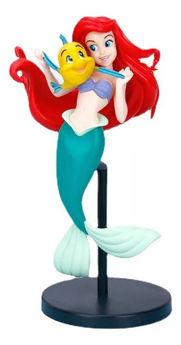 Disney La Sirenita Figura Ariel Y Flounder Estatua 20 Cm