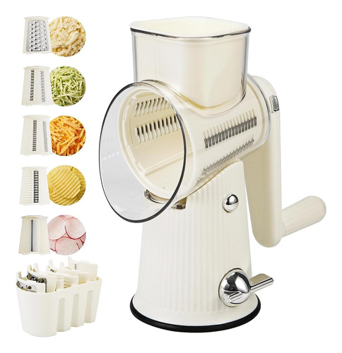 Rallador De Queso Giratorio Pdaenlky Con Mango, Manivela De