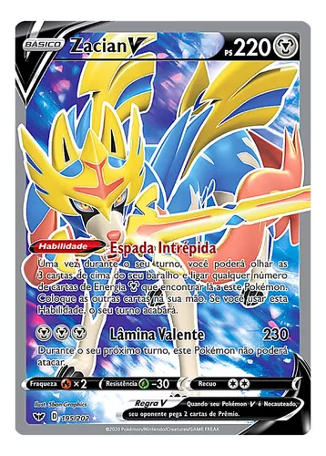 Carta Pokémon Zacian V Shiny Original Copag