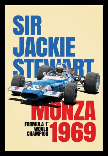 Matra F1 1969 Jackie Stewart Monza Cuadro Enmarcado 45x30cm