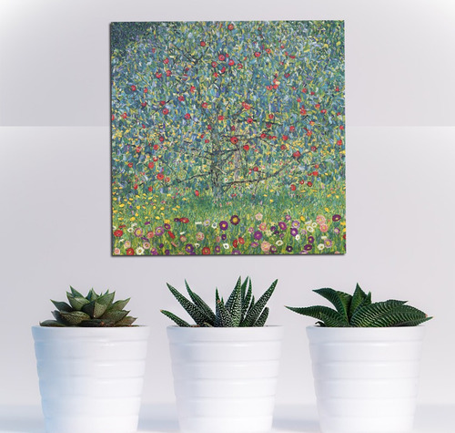 Vinilo Decorativo 60x60cm Klimt Flores Jardin Vida Pintor