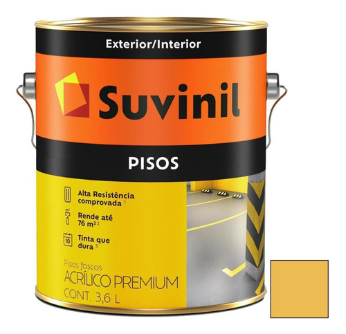 Pintura Piso Suvinil Amarillo X 3.6 Lt Premium Multiuso