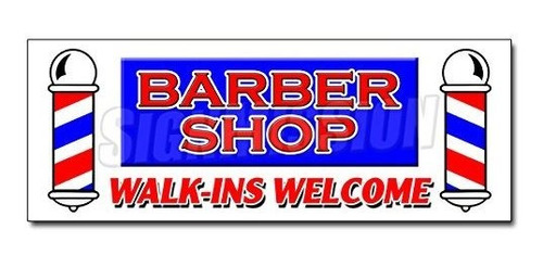 24 Barber Shop Walk-ins Welcome Calcomania Sticker Hombr