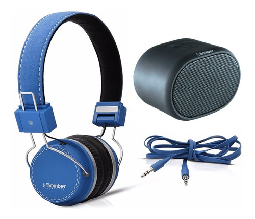 Combo Auriculares Con Cable Y Parlante Bluetooth Bomber 