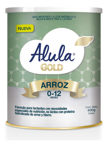 Leche de fórmula en polvo sin TACC Aspen Alula Gold Arroz Gold sabor vainilla de 1 de 400g - 0  a 12 meses