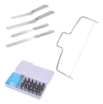 Comprar Kit Confeitar 4 Espátulas Nivelador Jogo Bicos E Sacos 24pçs