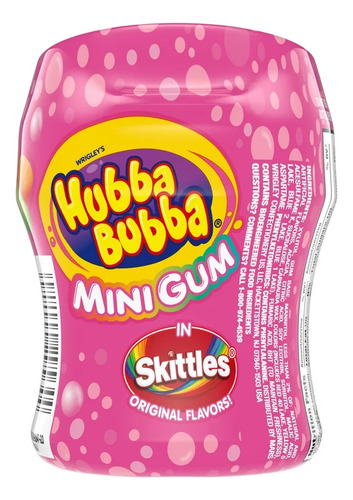 2x Dulce Chicle Hubba Bubba Mini Gum Con Skittles 40 Piezas
