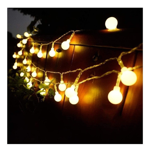 Guia De Luces Led X 10 M Con 100 Esferas De Luces Cálidas