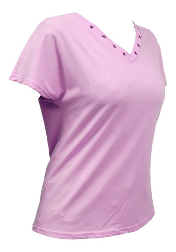 Imagen 3 de 3 de Franela Camisa Casual Unicolor Para Dama
