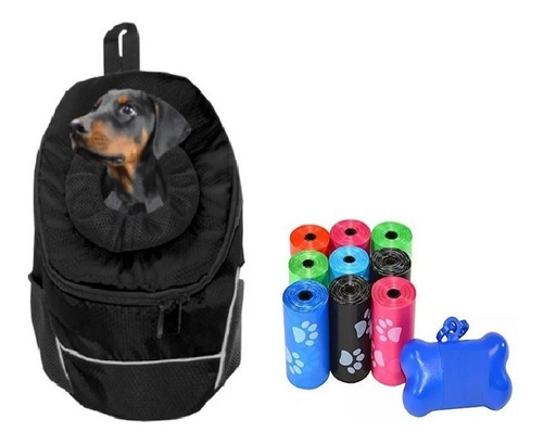 Mochila Tipo Morral + 300 Bolsas + Dipensador Para Mascotas