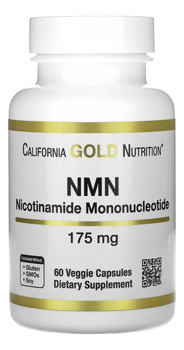 California Gold Nutrition Nmn 175mg 60caps Salud Celular Sabor Sin Sabor