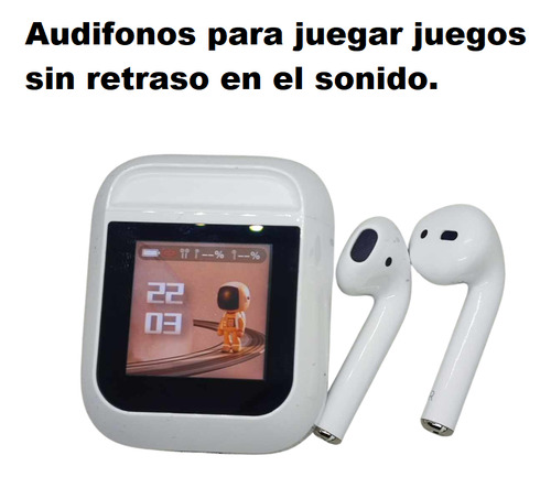 Audífonos Bluetooth Con Pantalla Táctil Multiples Funciones Auriculares Con Cancelación Ruido Bluetooth 5.3 In-ear Manos Libres Deportivos Manos Libres Color Blanco