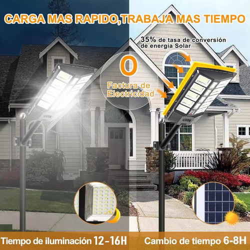 Lámpara Led Solar Exterior Suburbana Alumbrado Públic 4500w