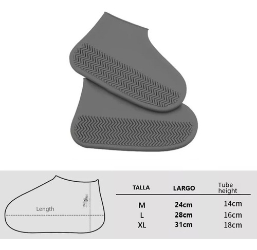 Cubre Calzado Zapato Impermeable Aislante Lluvia Gris