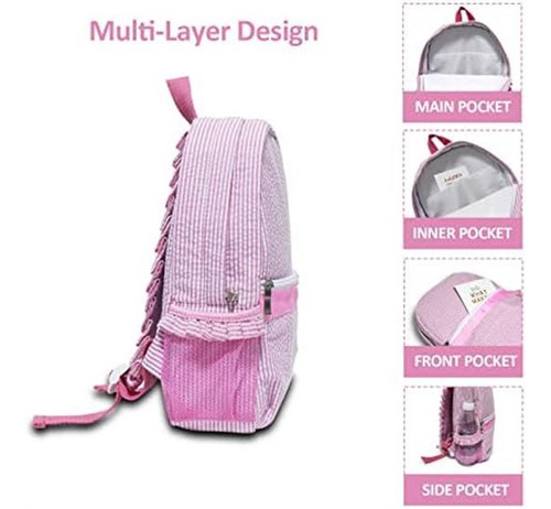 Mochila Infantil C/ Diseño De Flor En Corres Ajustables-rosa