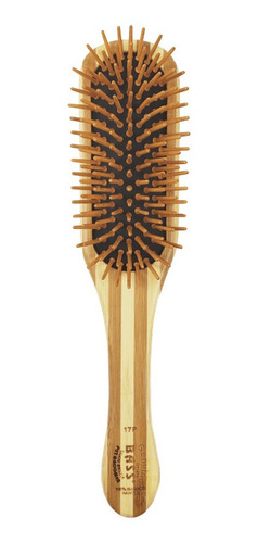 Escova Com Pinos De Bambu - Listrada Bass Cor Marrom-claro