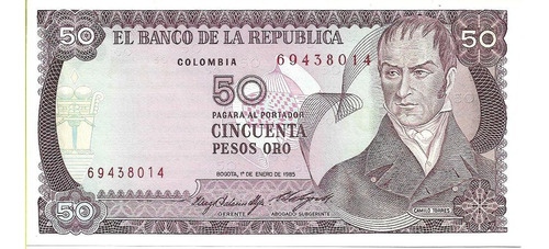 Colombia. 50 Pesos Oro . 1985. Pick 425. Unc S/c