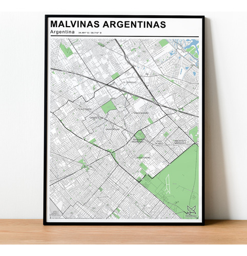 Mapa Partido De Malvinas Argentina 80cmx61cm