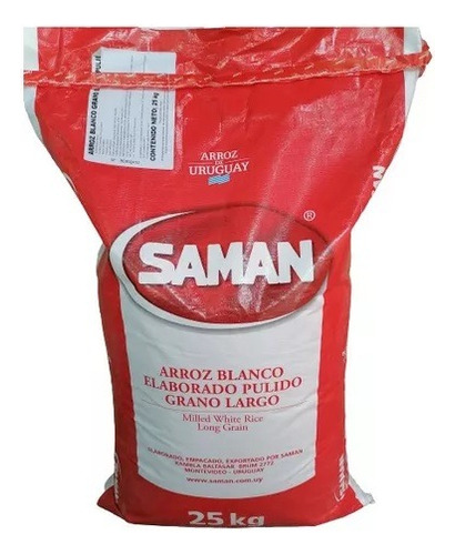 Arroz Blanco Pulido Marca Saman 25 Kg