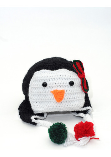 Gorro Tejido Pingüino Para Niños Y Adultos