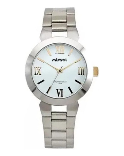 Reloj Mistral Gmt-6122  Acero 30m Wr Cristal Duro