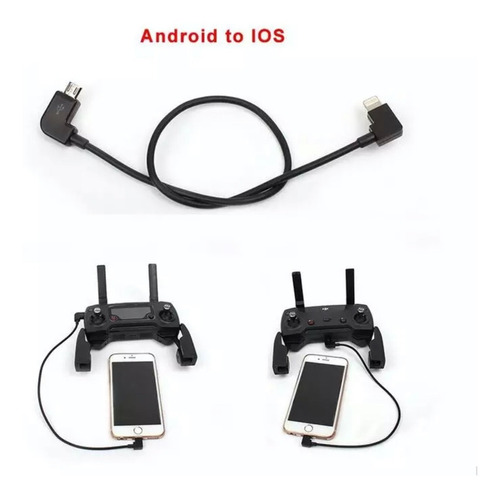 Imagen 5 de 7 de Dji Mavic 30 Cm Cable De Datos De Micro Usb A Apple Lighting